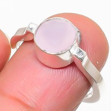Pink Rose Quartz Gemstone Handmade 925 Sterling Silver All Size Ring For Gift