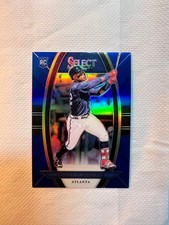 2018 Panini Select Ronald Acuña Jr Blue Parallel Rookie Card #149. rookie card picture