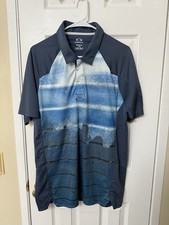 Men's Oakley Golf Elwell Short Sleeve Polo Shirt Orion Blue Size Large