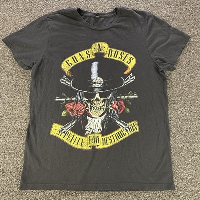 GUNS N ROSES Black Appetite For Destruction Shirt Size XL Skull Band Tee