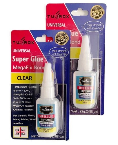 2pc x 25G SUPER GLUE EXTRA STRONG INDUSTRIAL STRENGTH ADHESIVE TUFROX  SUPERGLUE