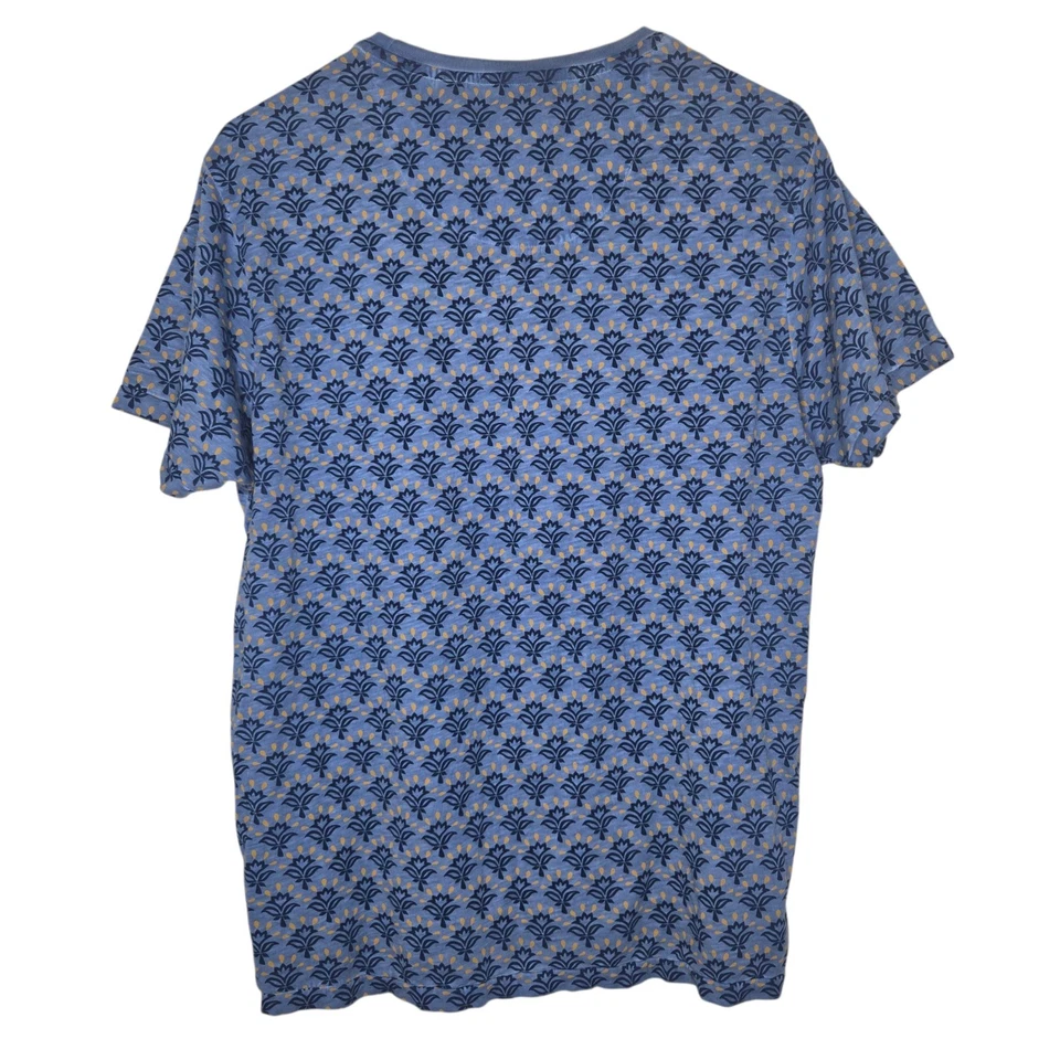 Camisa Allen Solly Jeans Para Hombres Preppy Floral Geo Estampado Algodón Manga Corta XL Foto 2 de 4