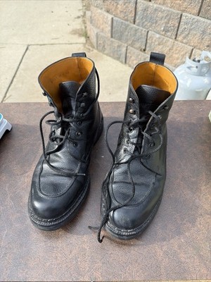 Vintage Cole Haan Country Men's Boots 10.5 Black Pebbled Leather U-Tip Moc Toe