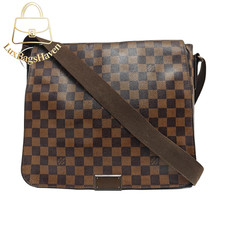 LOUIS VUITTON LV District MM Shoulder Bag Damier Ebene Brown N41212