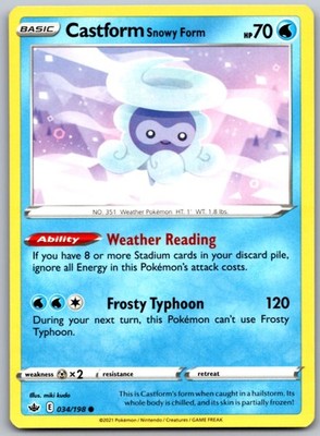 Castform Snowy Form 034 C Chilling Reign Pokemon NM/M