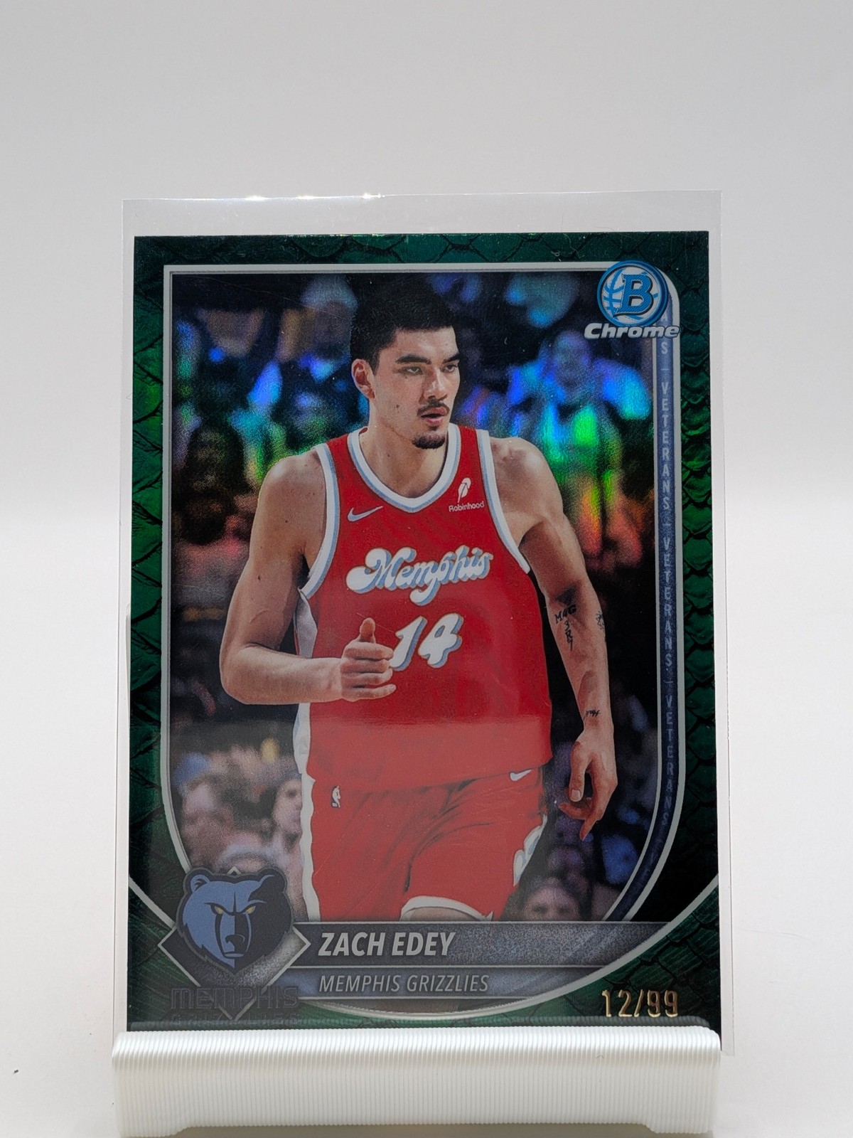 2025-26 Bowman #BCV-139 Zach Edey Chrome Reptilian Green Refractors #/99