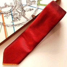 HERMES Tie Dark Red Plain