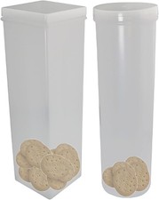 Saltine Cracker Sleeve Storage Container 2PCS Round and Square Clear Airtight