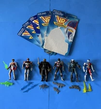 Lot Of 6 VR Troopers Complete With Weapons And Cardbacks -Kenner Saban 1994 EXC