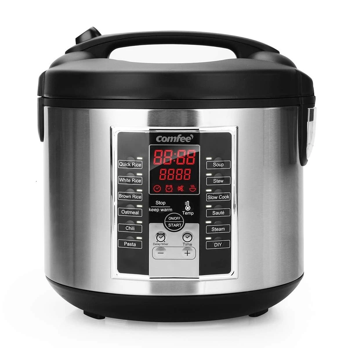 COMFEE' Rice Cooker, Slow Cooker, Steamer, Stewpot, Sauté All in One (12 Digi...