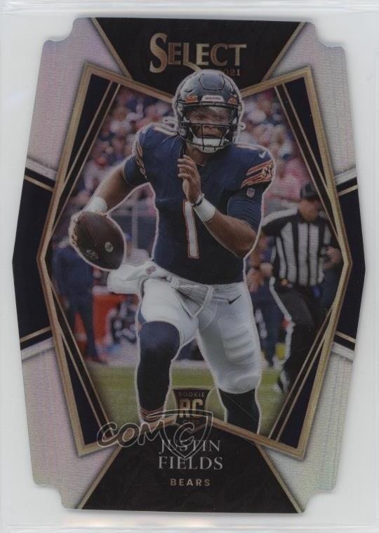 2021 Panini Select Premier Level Silver Prizm Die-Cut Justin Fields #150 11mg