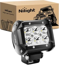 Nilight Led Pods 18W 1260LM Spot Off Road Driving Fog Light Bar Work Lighting