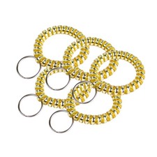 2  Diameter Spiral Wrist Coil with Steel Key Ring, Flexible Wrist Band Key Ch...