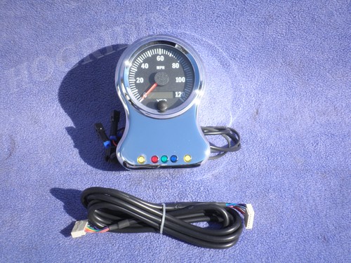 thunderheart Harley chrome billet led speedometer gauge assembly softail chopper - Picture 2 of 8