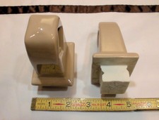 Medium Brown: Glossy Ceramic Towel Bar Brackets-Post with 24" pole NOS
