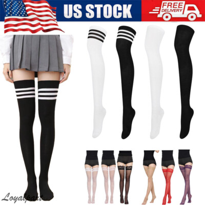 #ad #ad Ladies Top Stay Up Thigh High Over the Knee Socks Extra Long Cotton Stockings US $14.95