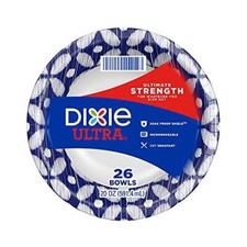 Dixie Ultra Paper Bowls, 20oz, Dinner or Lunch Size Printed Disposable Bowls, 26
