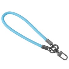 Keychain Wristlet Lanyard, 400mm Long Braided Wrist Lanyard Light Blue 