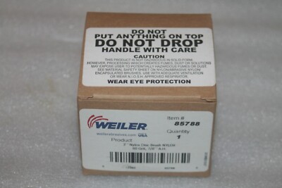 WEILER 85788 3'' Nylox Disc Brush 80 Grit, 7/8'' Arbor Hole * NEW *