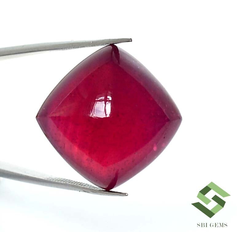 17x17 mm Natural Ruby Sugar Loaf Cabochon 37.83 CTS