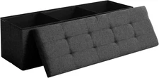 45.3 Inches Storage Ottoman Bench Foldable Seat Footrest Shoe Bench End of Bed S