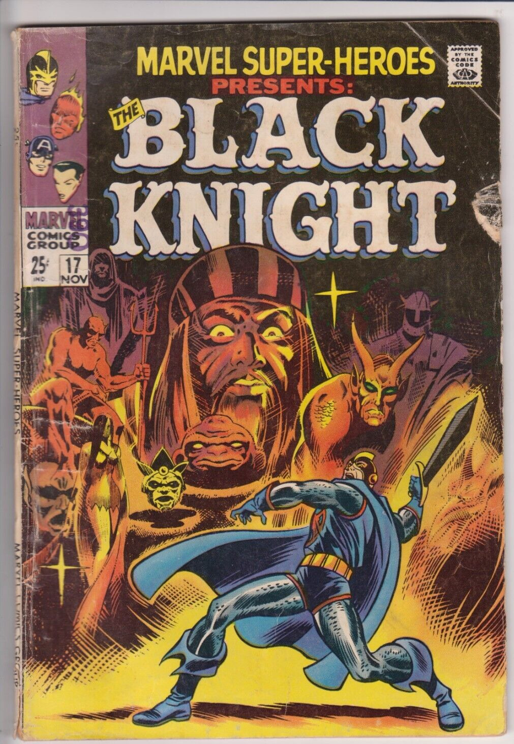 Marvel Super Heroes #17, Marvel Comics 1968 GD/VG 3.0 Origin of The Black Knight