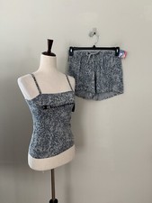NWT Champion Sz S Cami Camisole  Shorts Sleep Set CSLCMS Granite Leopard