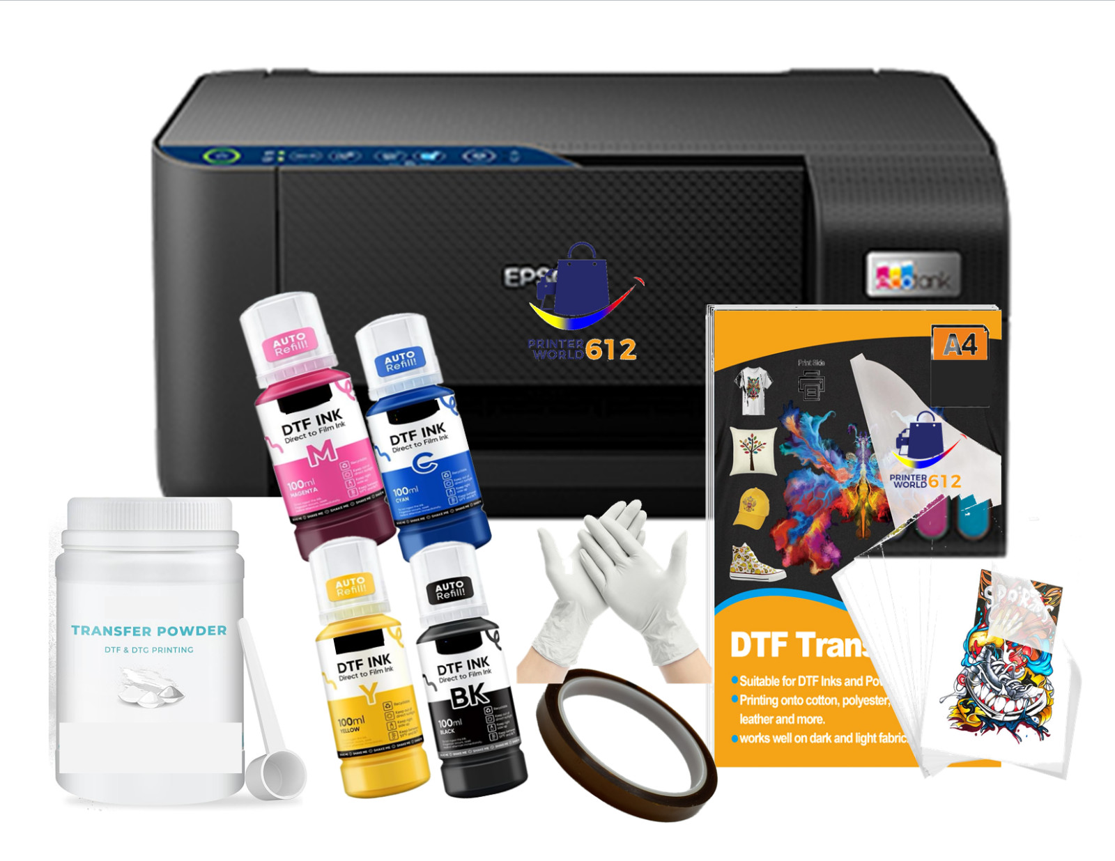 DTF CONVERSION Printer EcoTank ET 2400 Bundle Combo with DTF Ink and Paper