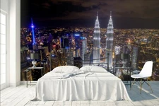 3D City Night Scene Self-adhesive Removable Wallpaper Murals Wall Sticker 10