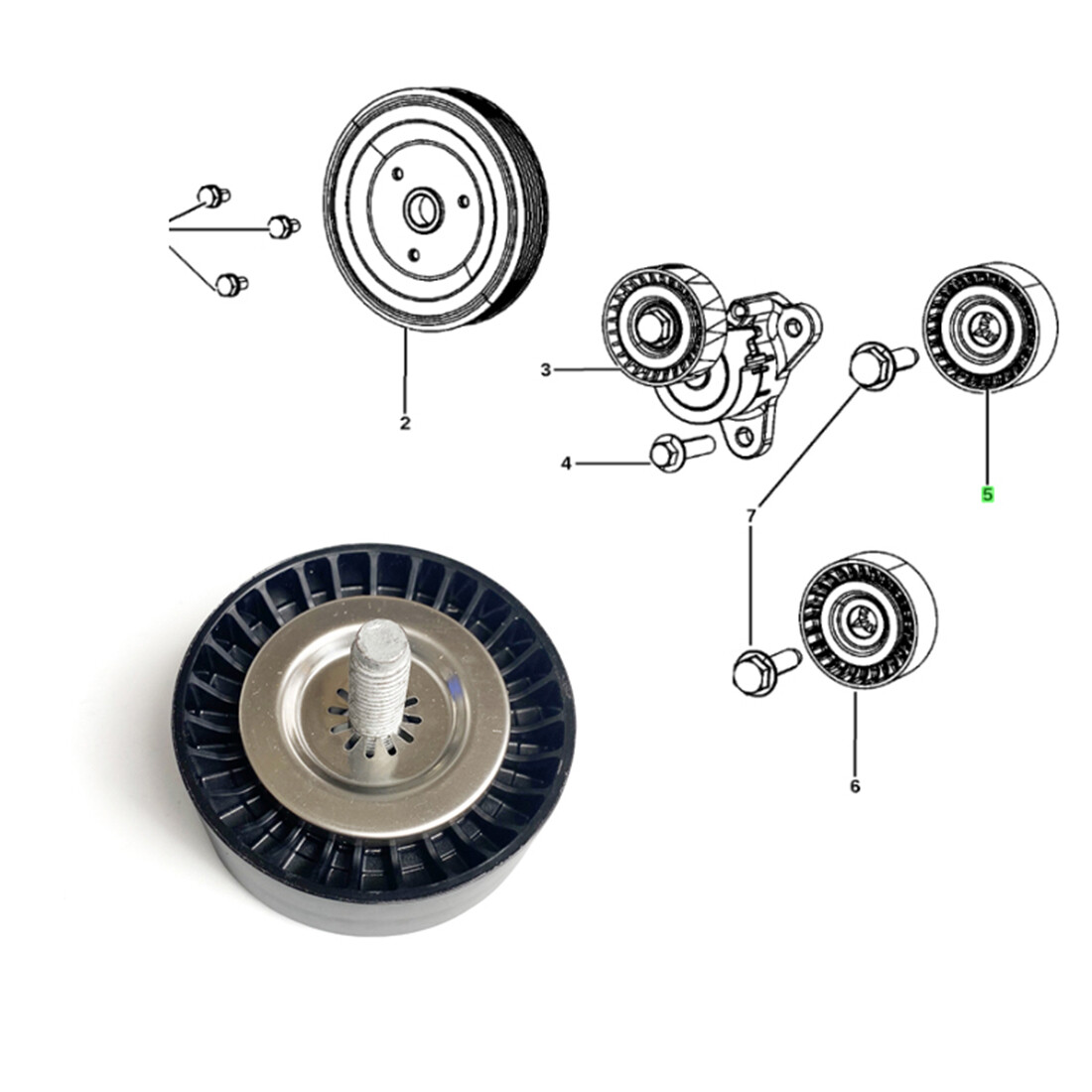 MOTORS Drive Belt Idler Pulley For Le Baron Town & Country Caravan - Foto 11