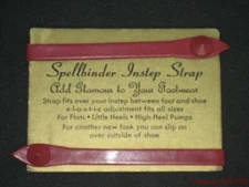 VINTAGE LEATHER LIKE RED SPELLBINDING INSTEP STRAP NEW ON CARD 