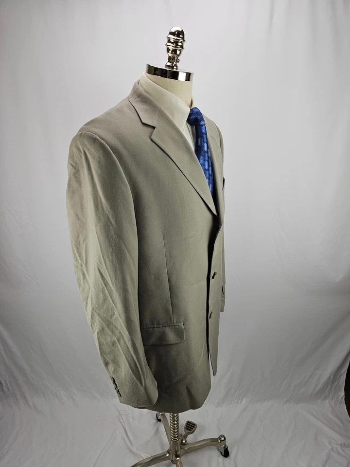 Kenneth Cole Reaction men's Beige Blazer Jacket 44L - Image 2 of 4