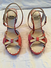 Moschino Cheap and Chic pink suede platform sandals 3.5" heel, 1" platform sz 37