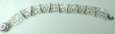 Bridal 3 Row Crystal Bracelet with Rhinestones Handcrafted Wedding