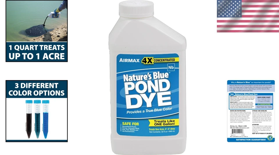 Multi-Shade Pond Dye 4X Concentrate - Blocks UV Rays & Improves Water Quality - Image 2 of 4