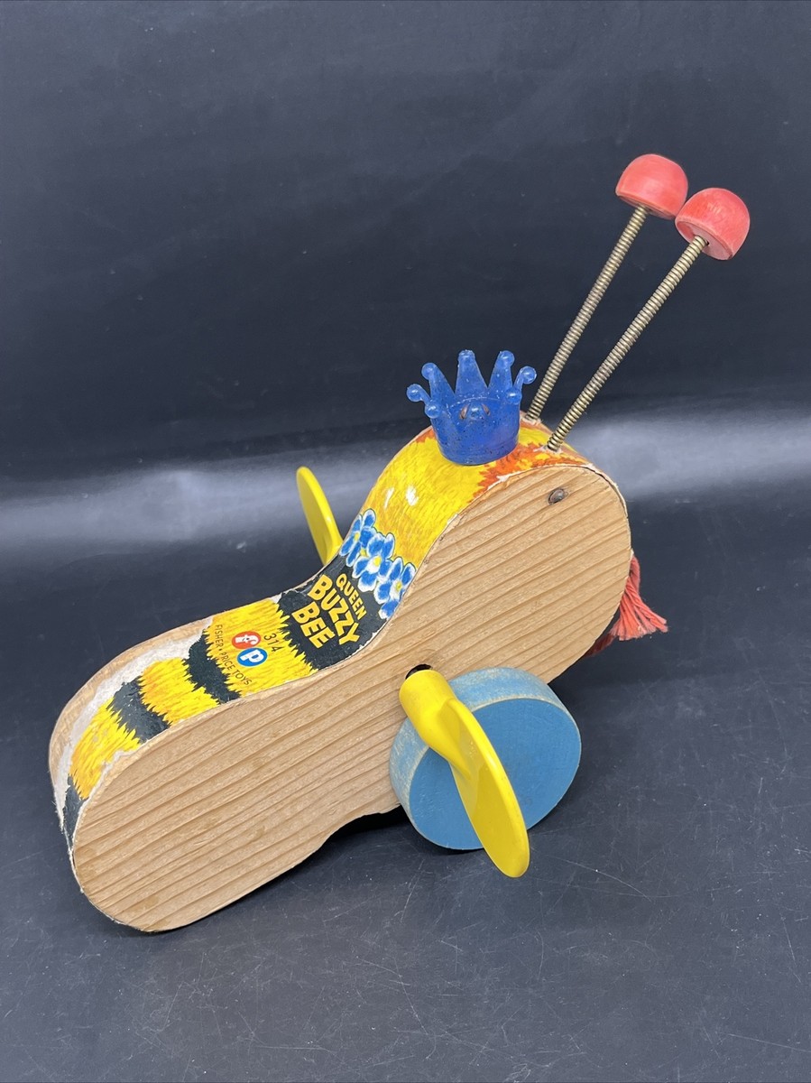 Vintage FISHER PRICE Queen Buzzy Bee Wood Pull Toy #314 | eBay Vintage FISHER PRICE Queen Buzzy Bee Wood Pull Toy #314 | eBay