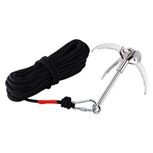 Grappling Hook Stainless Steel Claw Carabiner for Fishing & Retrieval With 20m