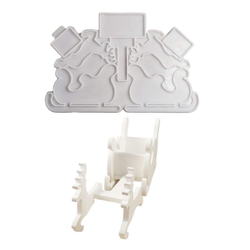 Christmas Sleighing Deer Resin Silicone Molds for Epoxy Resin, Gypsum Ornament