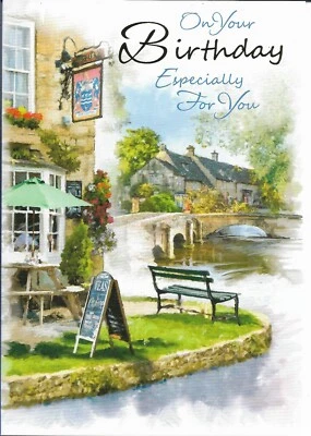 SIMON ELVIN OPEN MALE BIRTHDAY GREETING CARD 7"X5" PUB BY RIVER