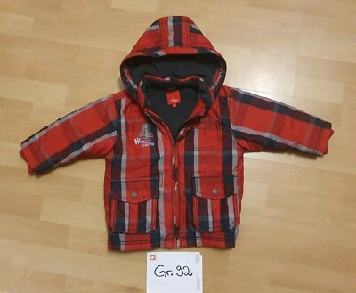 S. Oliver Kinder Jacke Winter Skijacke Junge Größe 92 rot/grau kariert
