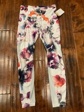 Athleta Multicolor Floral Leggings With Key Pocket, Size XS