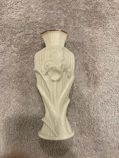 Vintage LENOX Vase Flower Design, 7” Gold Trim