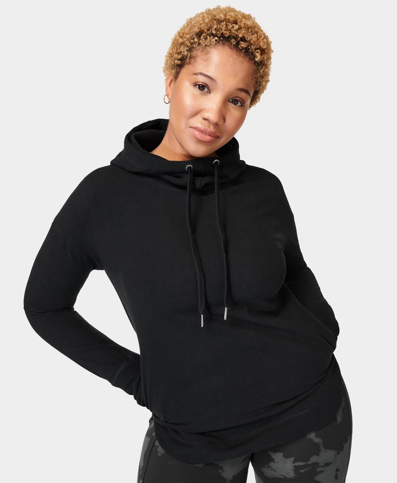 sweaty-betty escape luxe soft velour fleece curved hem hoodie