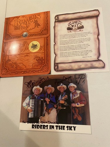 RIDERS IN THE SKY AUTOGRAPH SIGNED 10X8 FULL COLOR PRESS PHOTO & MORE