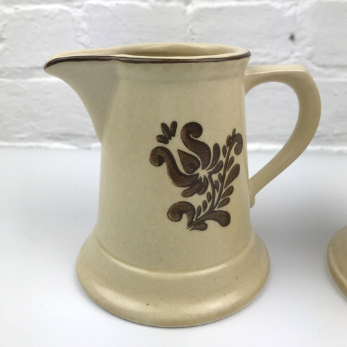 VTG Pfaltzgraff VILLAGE Cream & Sugar w Lid Dinnerware Stoneware Set Made in USA - Picture 2 of 11