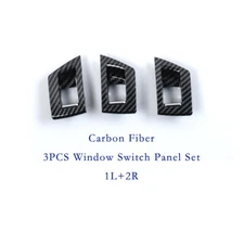 Window Switch Frame 3PCS Set Carbon Fiber Small Cover For BMW 5 Series F10/11/18