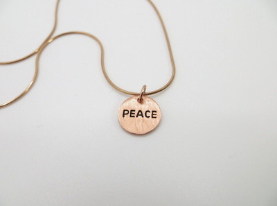 Glücksbringer Anhänger Peace und Schlangenkette 925 Sterlingsilber 41 cm Frieden