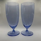 2-Iced Tea Glass Goblet Waterford Crystal Marquis Vintage Pattern 7 1/8" Blue