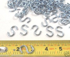 S HOOK 100 PC. 1" INCH S HOOK LOT OF 100 STEEL S HOOKS S-HOOKS 3mm diameter