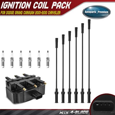 1x Ignition Coils & 6x Iridium Spark Plugs & 6x Wires for Dodge Grand Caravan